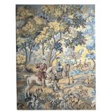 Tapisserie scène de chasse goût XVIIIème passementerie XXème