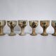 6 footed stoneware cups, Pottery of Vézelay - Albert Breton