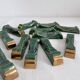 12 vintage green and gold ceramic knife holders from the 50s