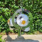 Pendant lamp, chandelier, chrome and Murano glass, Mazzega, Italy, 1960-70