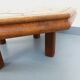 Octagonal coffee table Barrois with vintage herbarium patterns in oak and ceramic.
