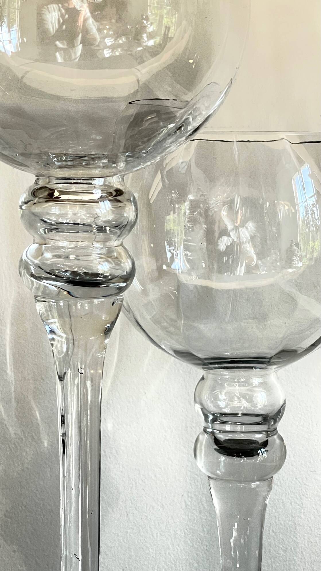 Duo of xl tealight holders in vintage crystal