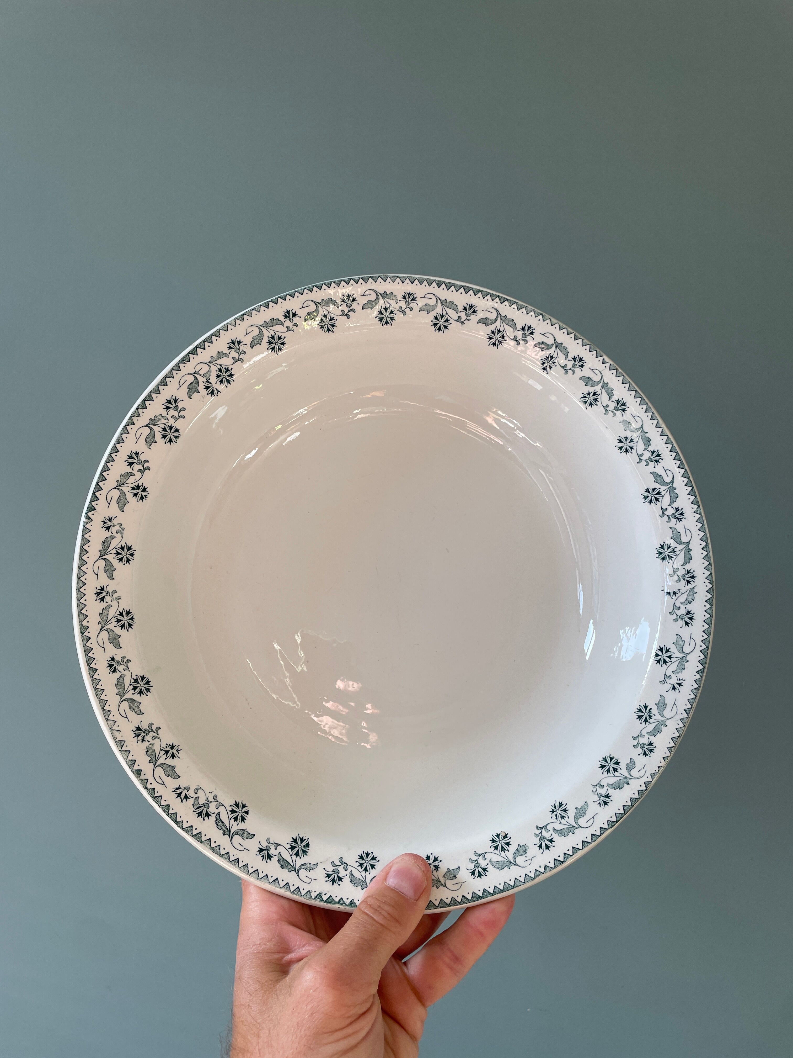 Set of 2 old dishes Moulin des Loups and Hamage, model "Georgette"