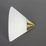 Pair of opaline glass wall lights designed by Limburg, Germany.