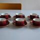 Set of 6 Apilco cups ** Rare colour Bordeaux or Burgundy **