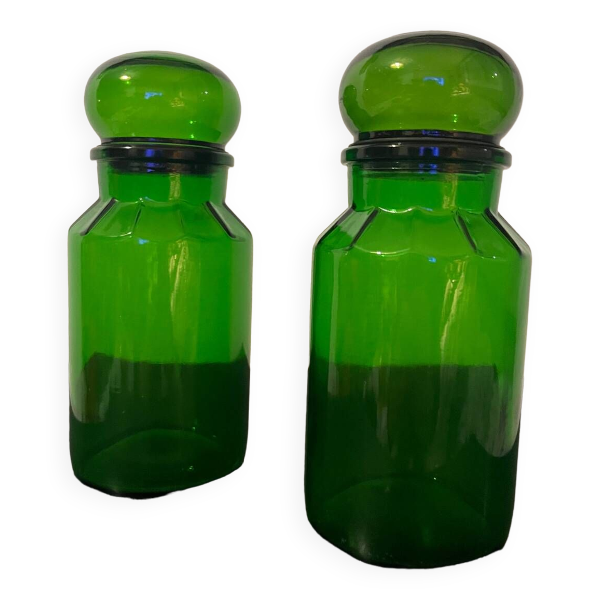 Pair of glass jars