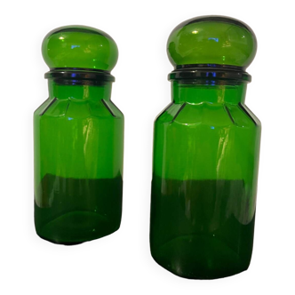 Pair of glass jars