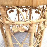 Peacock rattan side table