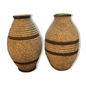 Paire de vase Art déco signés ODYV