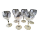 6 crystal wine glasses with a frosted design
