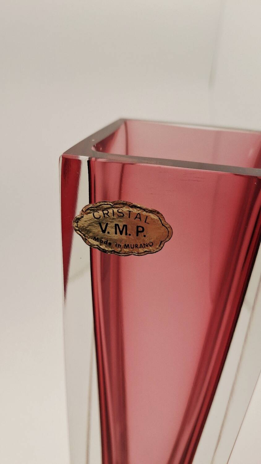 70s cubic sommerso vase