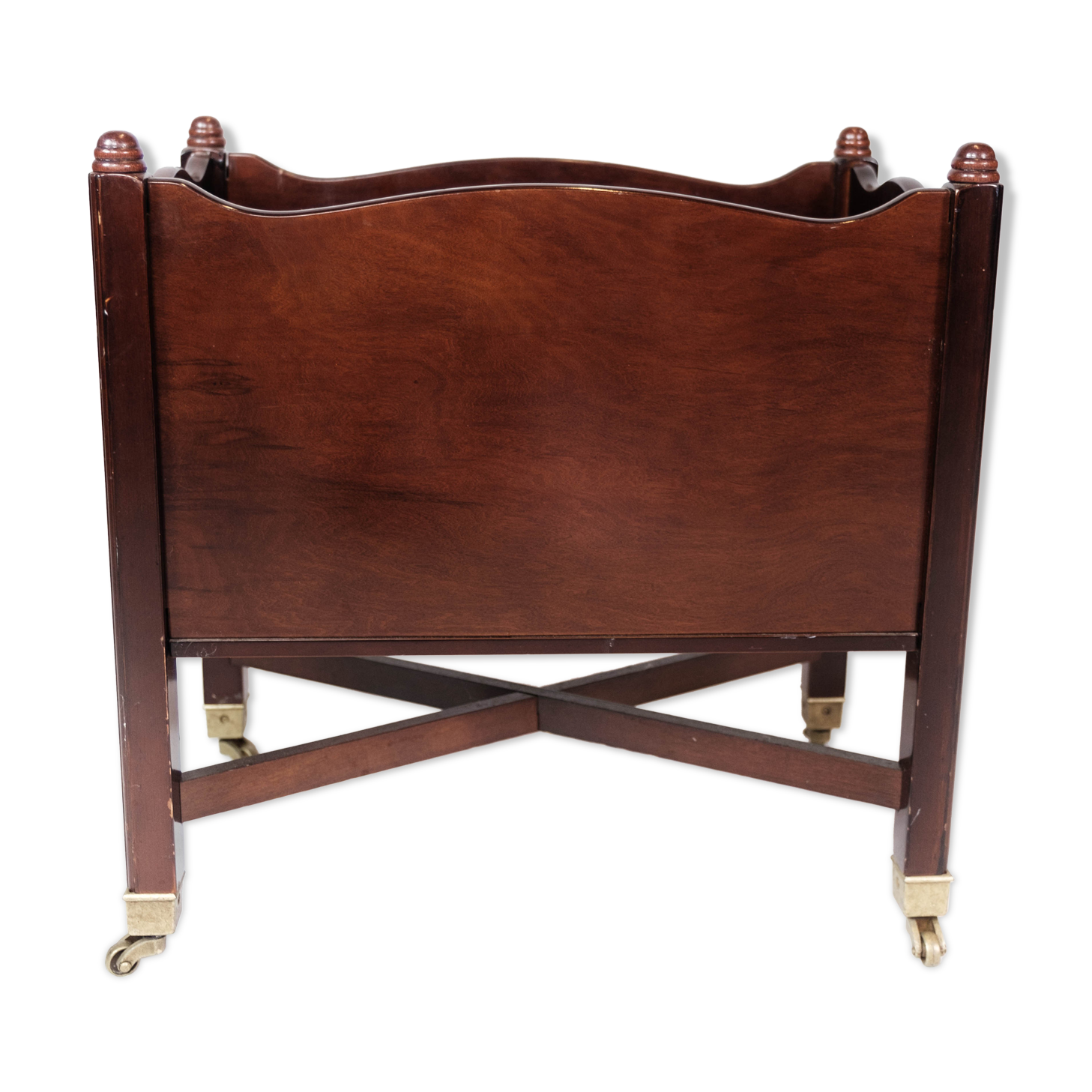 Newspaper holder of mahogany decorated with brass of Danish design, 1960s