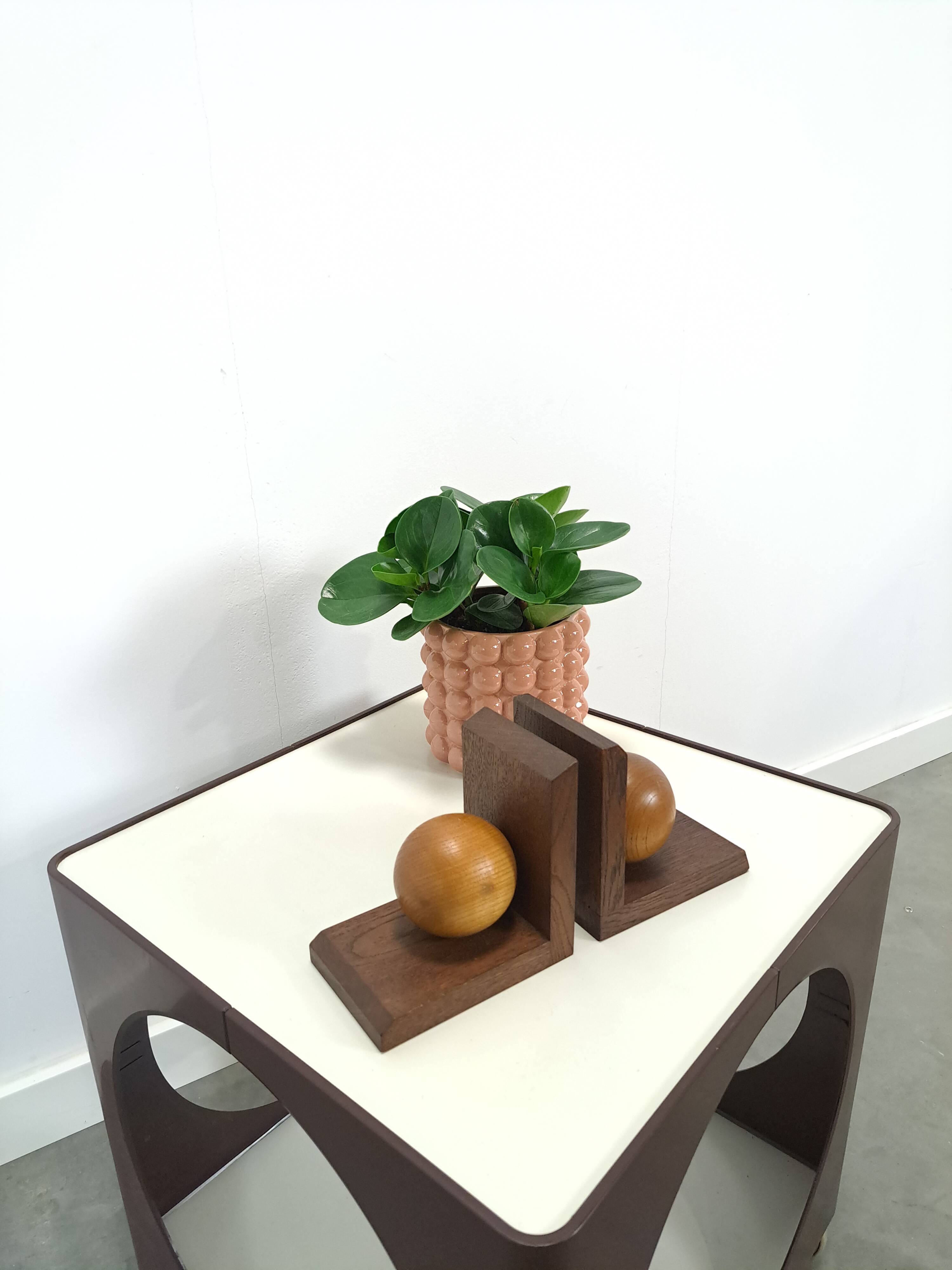 Vintage vieux houten boekensteun