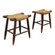 Duo de tabourets 1950 en paille