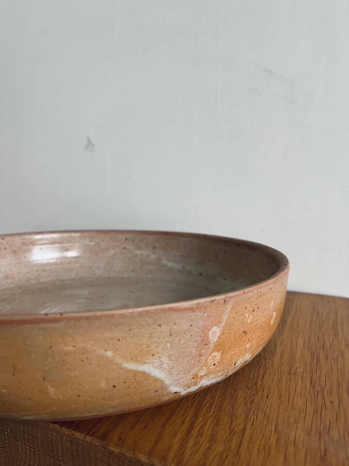 Handmade stoneware hollow dish 27cm
