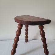 Brutalist stool turned wooden feet
