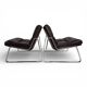 Set of 2 Drabert lounge chairs in brown leather by Gerd Lange, 1970