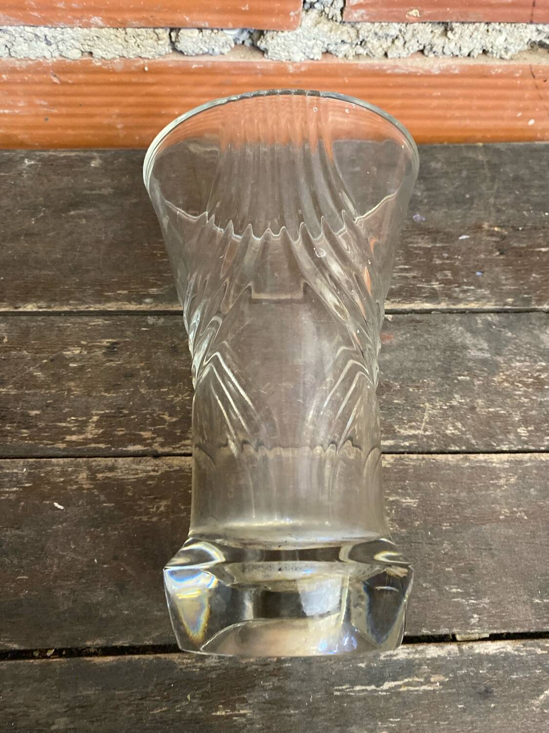 Vintage 1970s Moulded Glass Vase