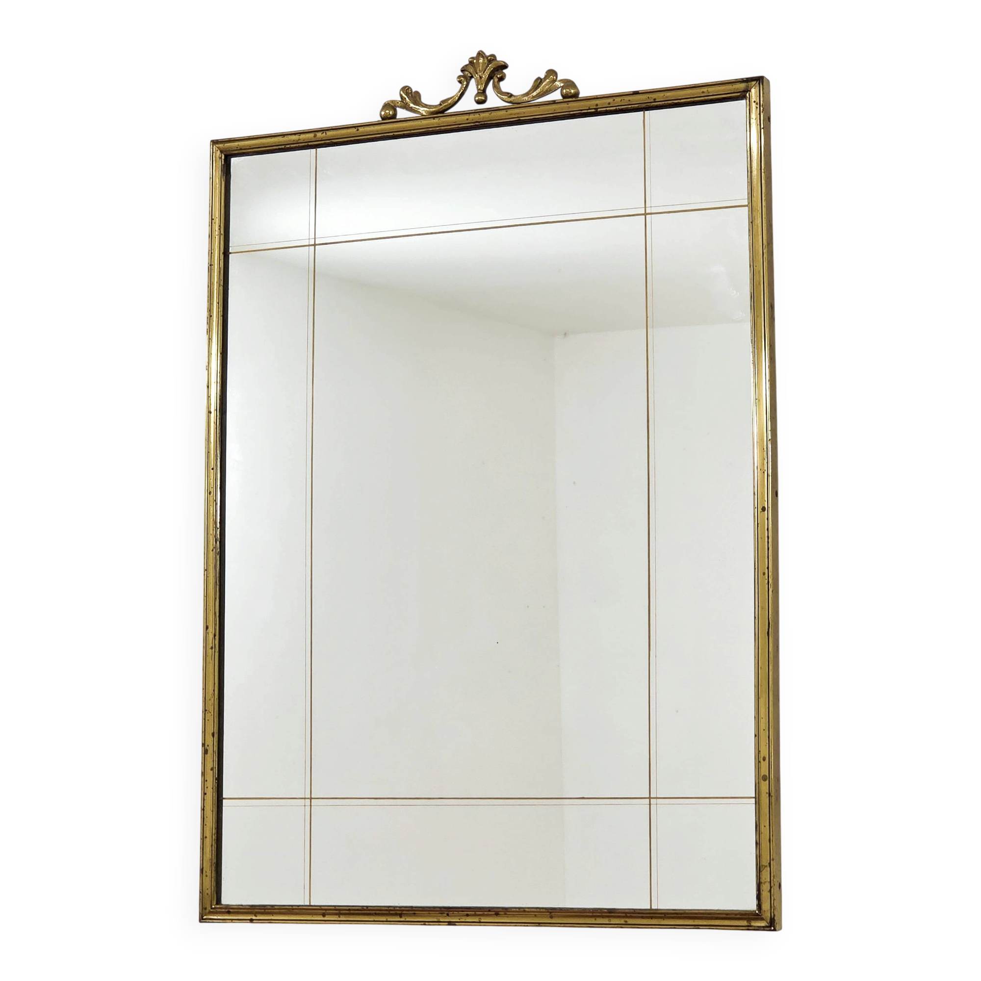 Vintage mirror signed Création Atelier J.A Paris – Registered model, silvering