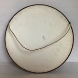 Vintage brown plastic round mirror