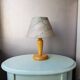 Wooden table lamp with fabric lampshade 1980