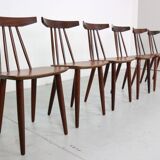 Poul Volther Set Of 6 Dinning Room Chairs "3705" For Fremel Røjle, Denmark, 1960