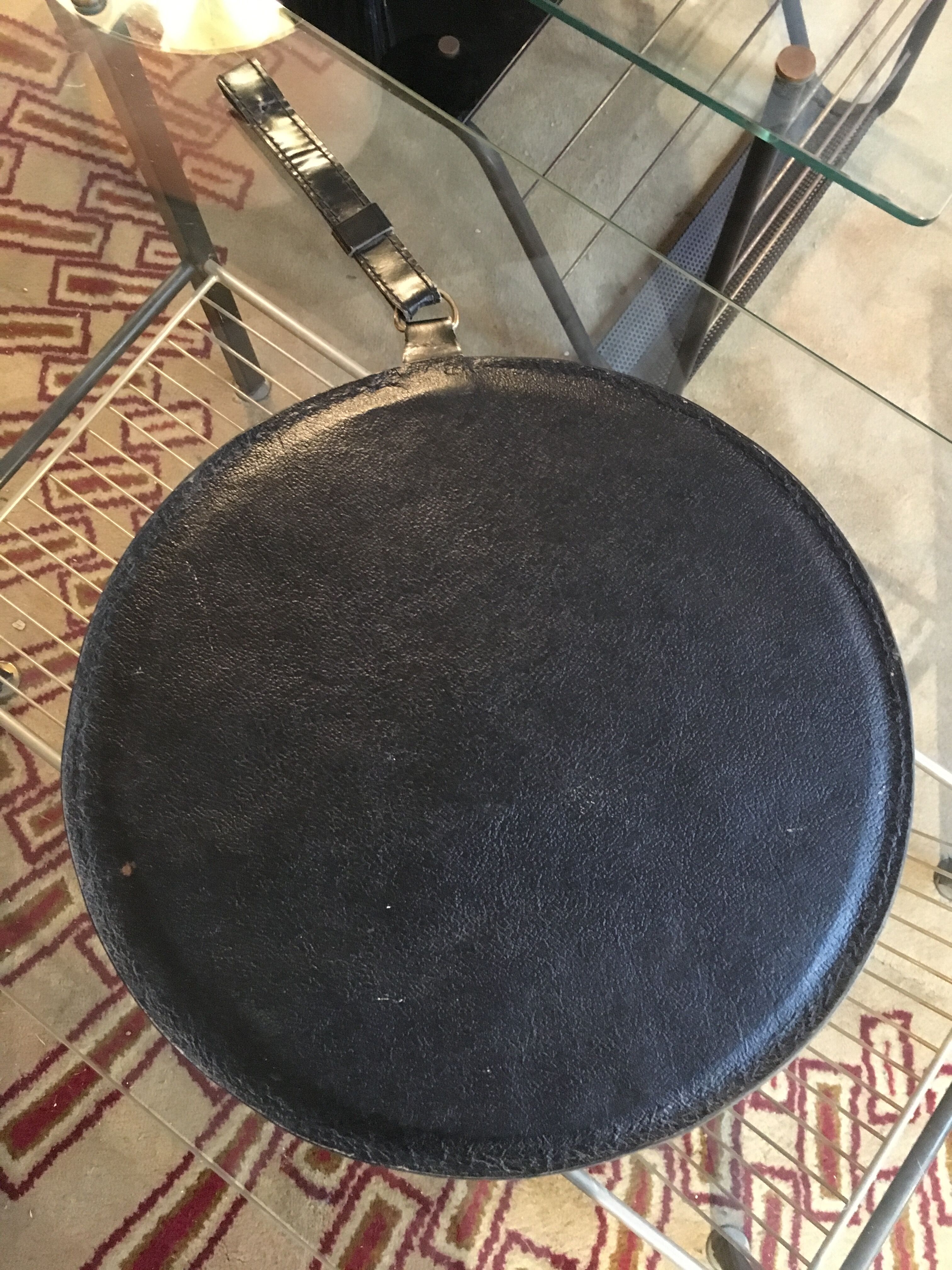 Leather mirror with clip