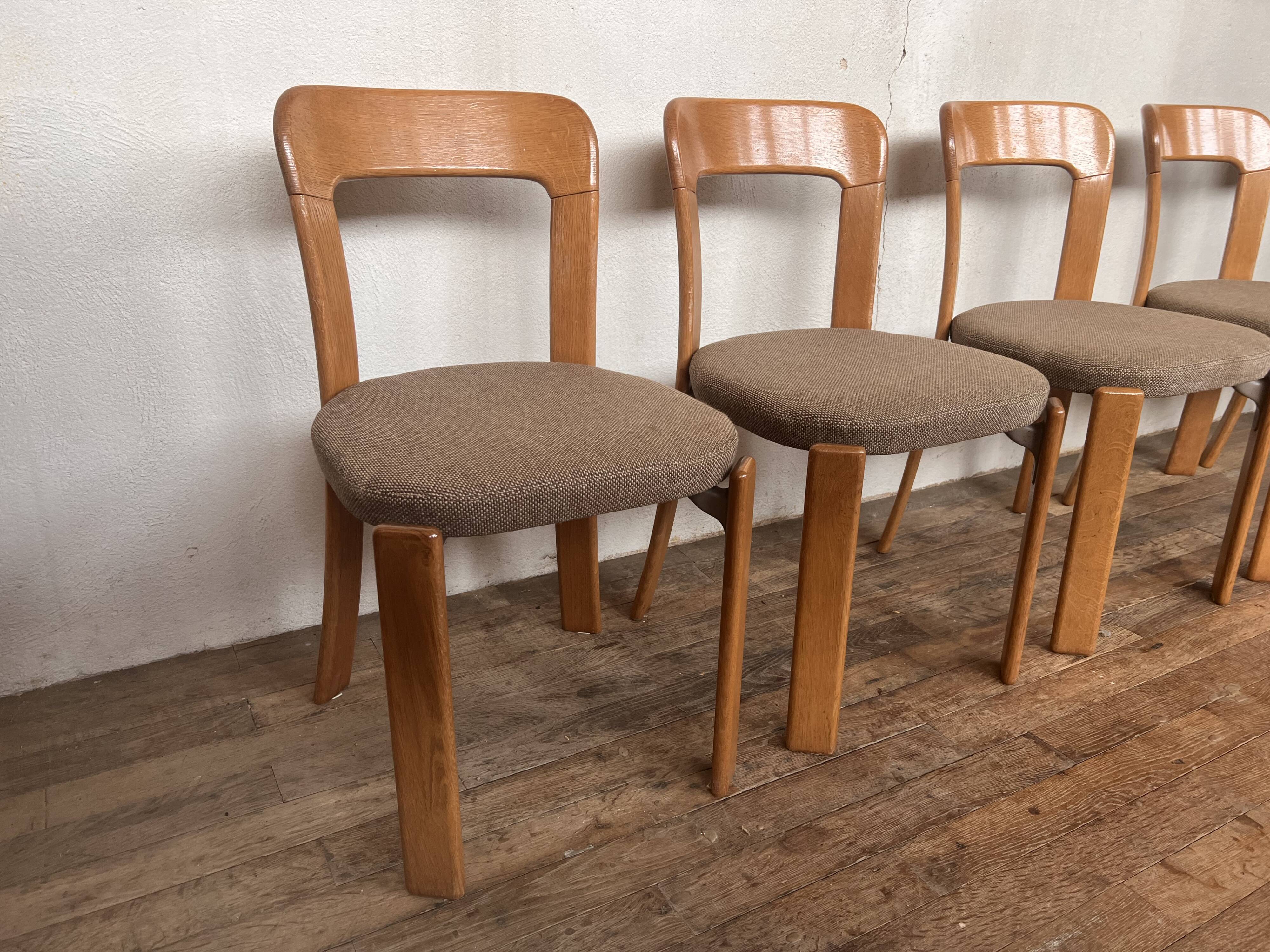 Series of 5 chairs Bruno Rey design Swiss made 1970