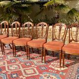 Suite de 6 chaises en noyer style Louis XVI