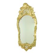 Grand miroir suédois doré à la feuille d'or de style rococo classique 119 cm