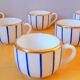 Service of 6 80s coffee cups