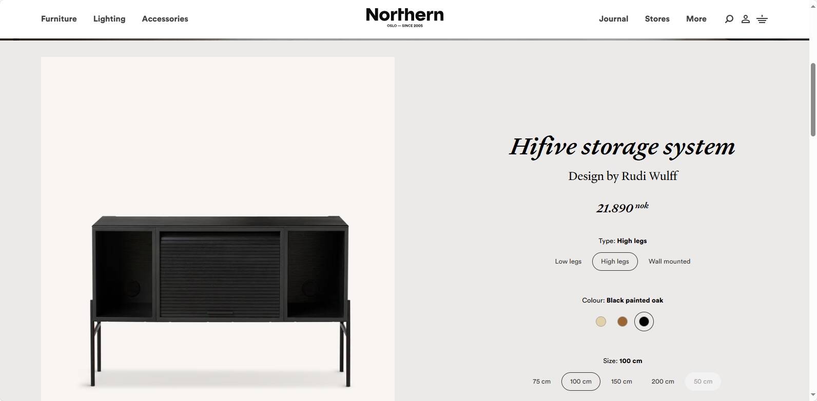 Northern Hifive storage system black TV cabinet