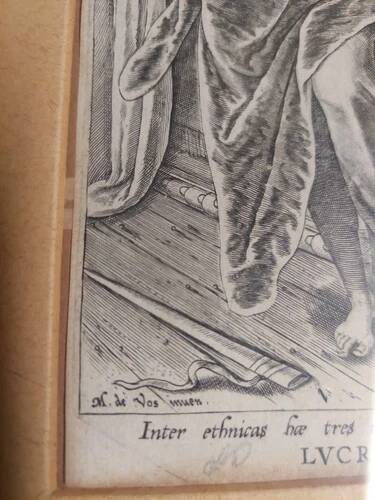 Philip Galle (1537-1612) "Lucretia" Engraving Burin