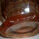 Grand vase en verre épais rose art déco