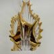 Old Bayel golden crystal vase or fruit bowl