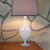 Glass table lamp in opal 1950