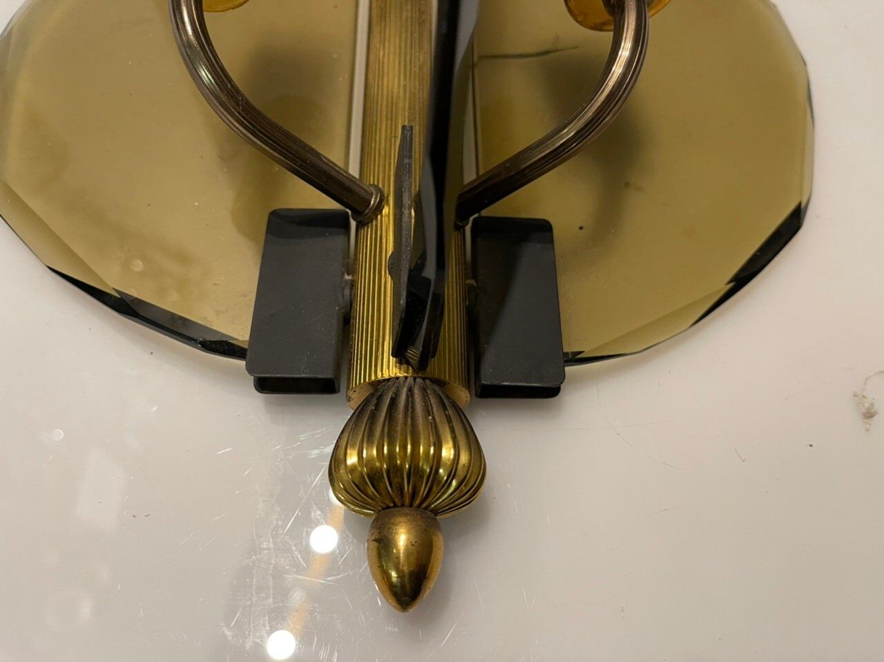 Italian Smoked Cut Glass Wall Lights, Set of 3