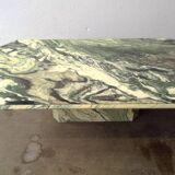 Table basse vintage rectangulaire en marbre Italie 1970