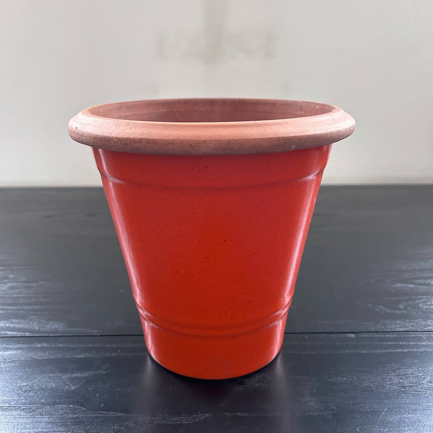 Vintage orange flowerpot