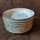 Set of 9 S&M fine porcelain soup plates
