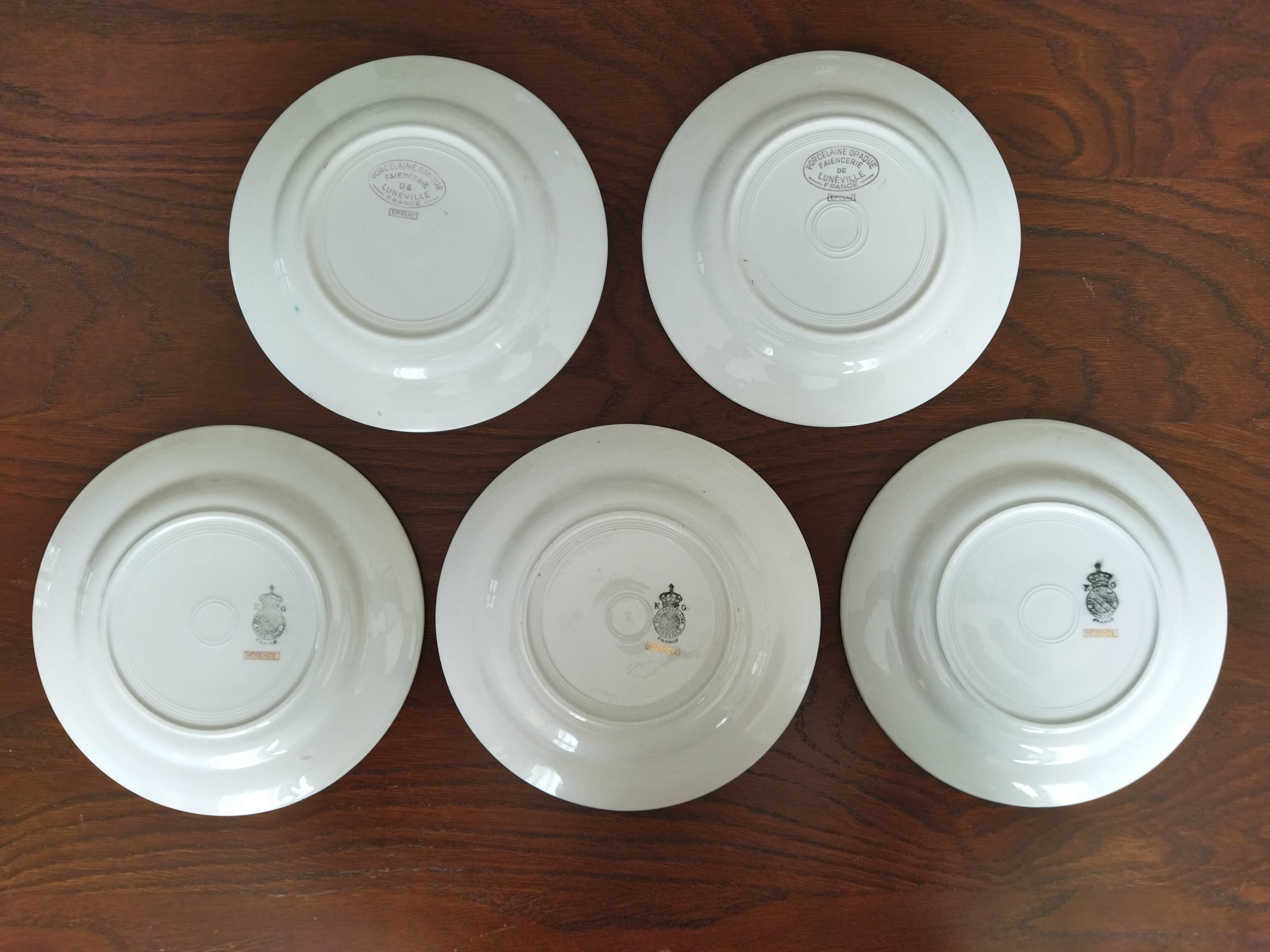 5 Lunéville dessert plates