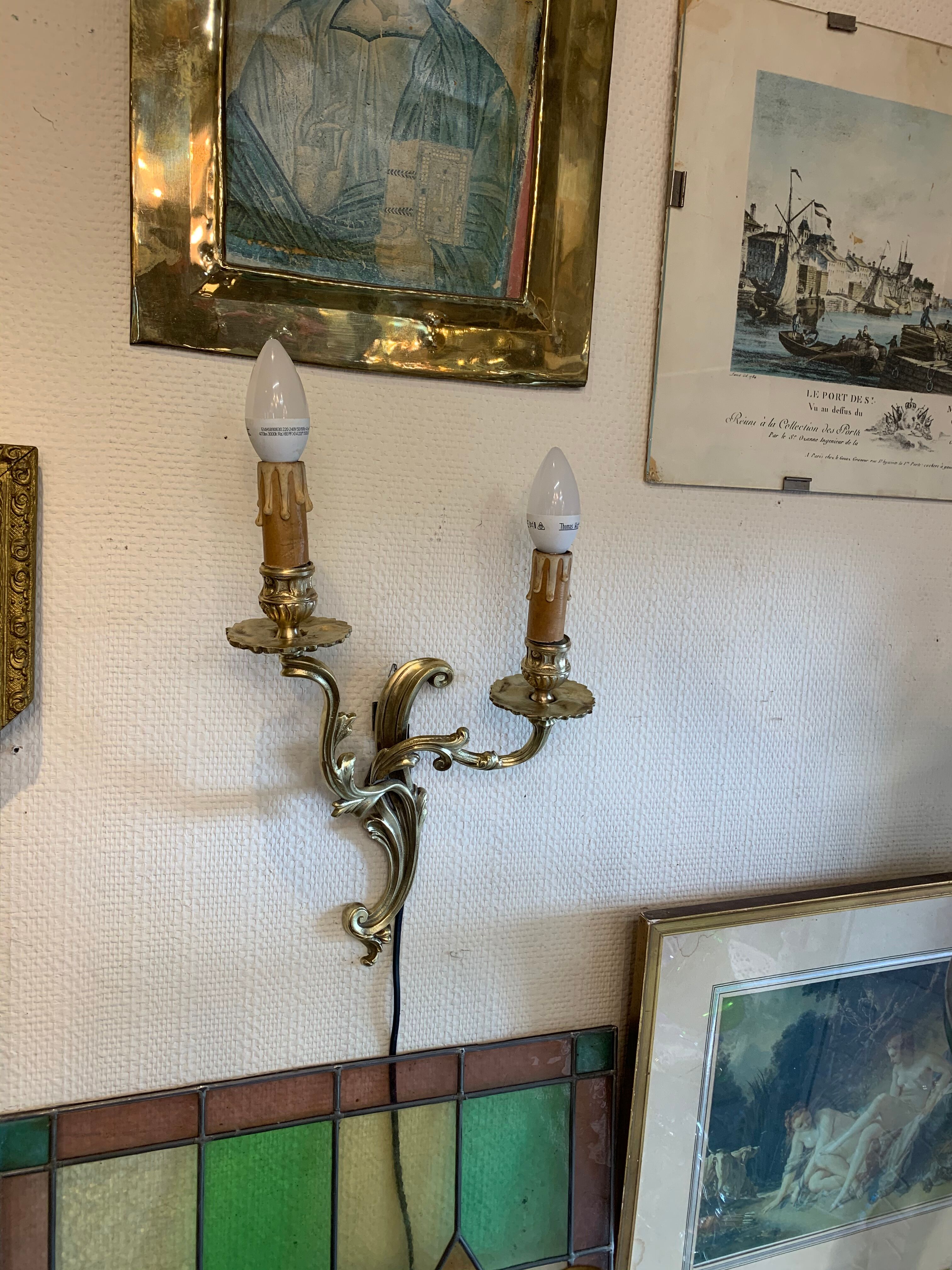 Pair of wall light in Bronze Louis XVI