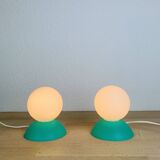 Paire de lampes boules style memphis, années 80