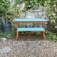 Vintage woven rattan and wicker console