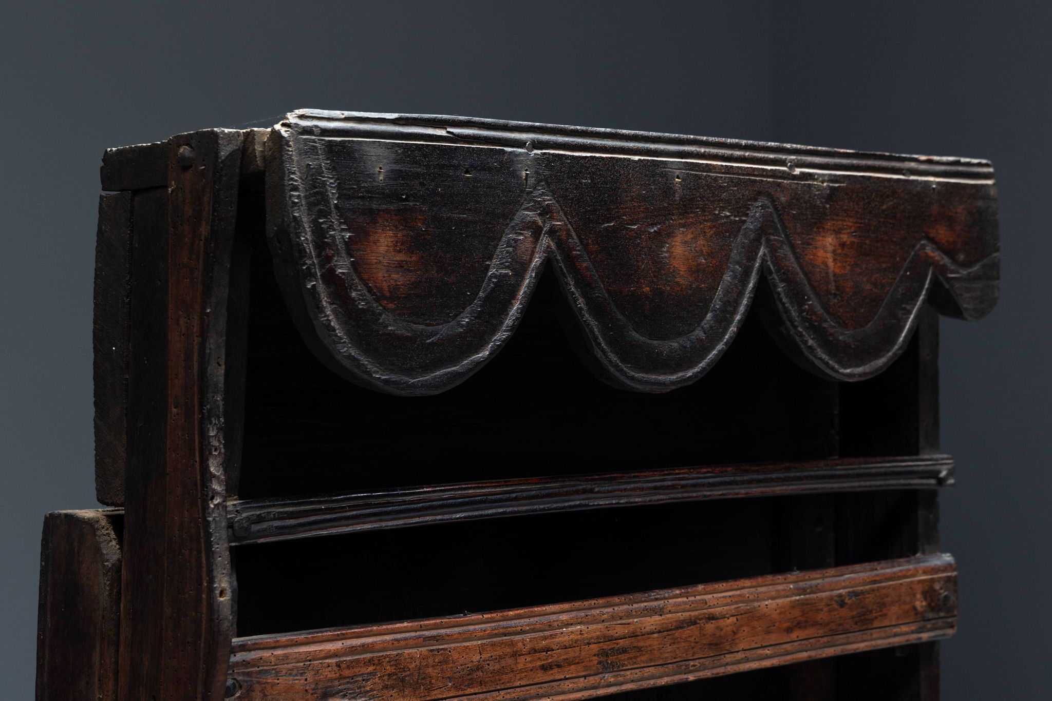 Primitive Folk Art Shelving Cupboard, France, 19th Century