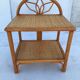 Bedside shelf in vintage wicker rattan