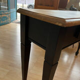 Console raw wood and absolute black