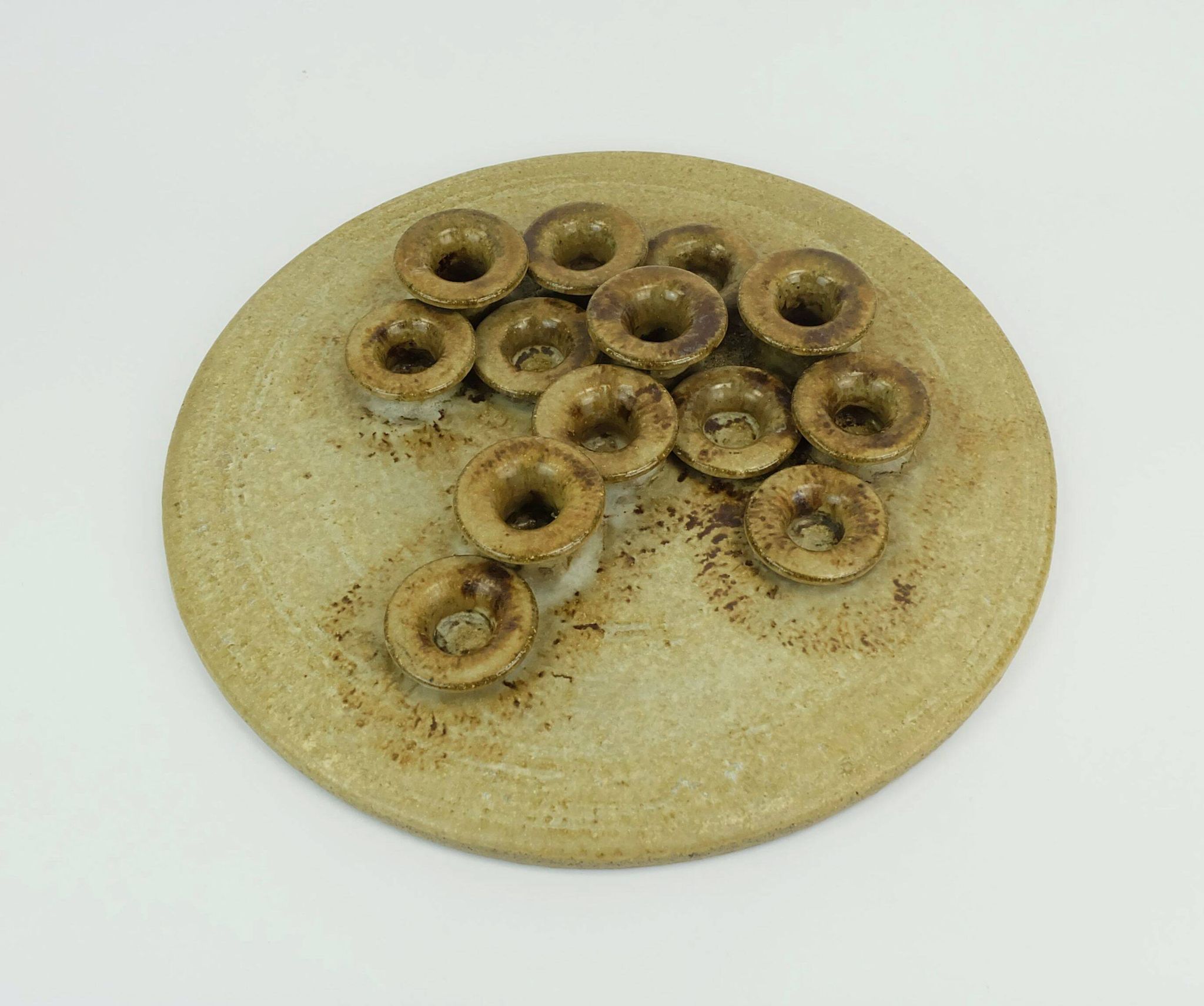 Large rudi stahl candle holder for 13 candles 1970s west german studio pottery