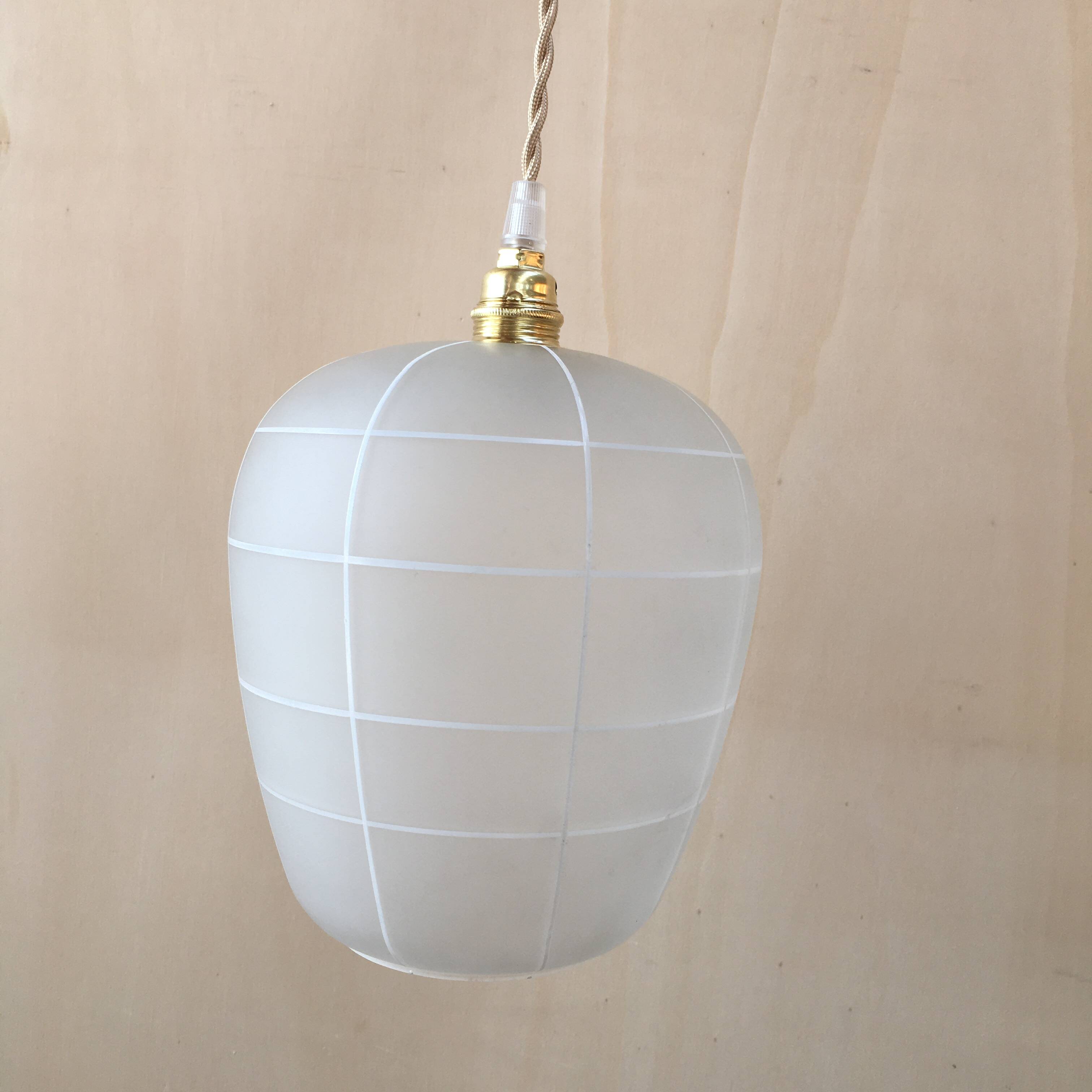 1950s frosted glass pendant light