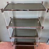 70s shelf in plexiglas and smoked glass